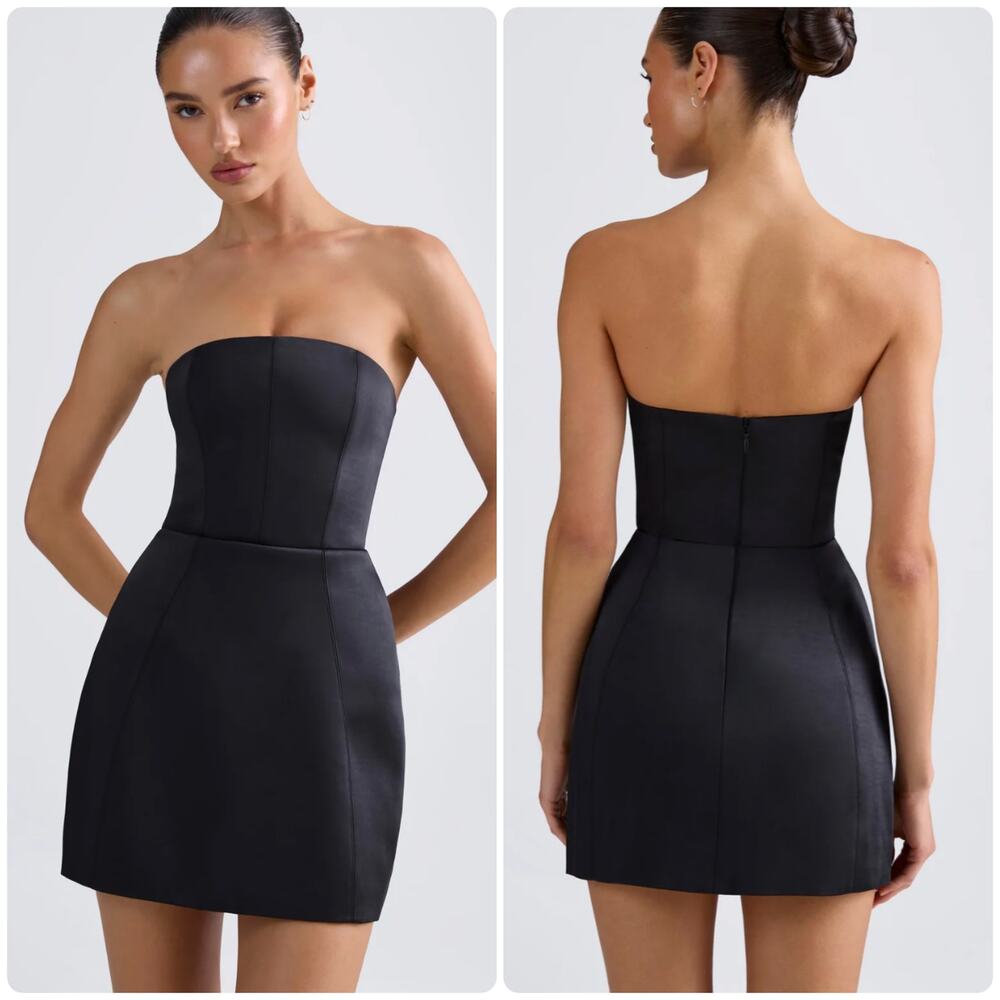 Oh Polly Black Strapless Mini Dress